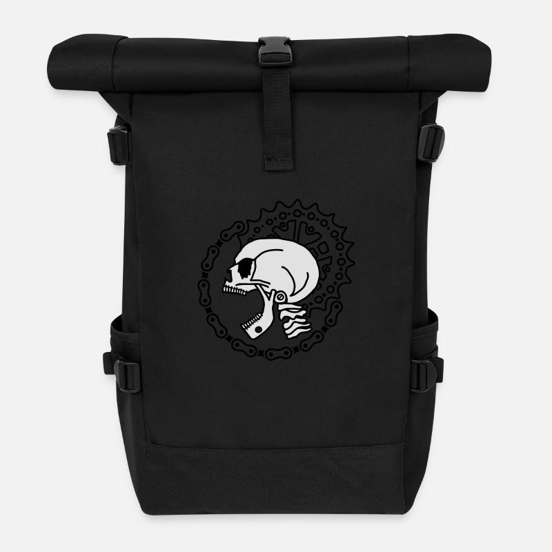 Skull Chain Punk-2c - Rolltop Rucksack - Schwarz
