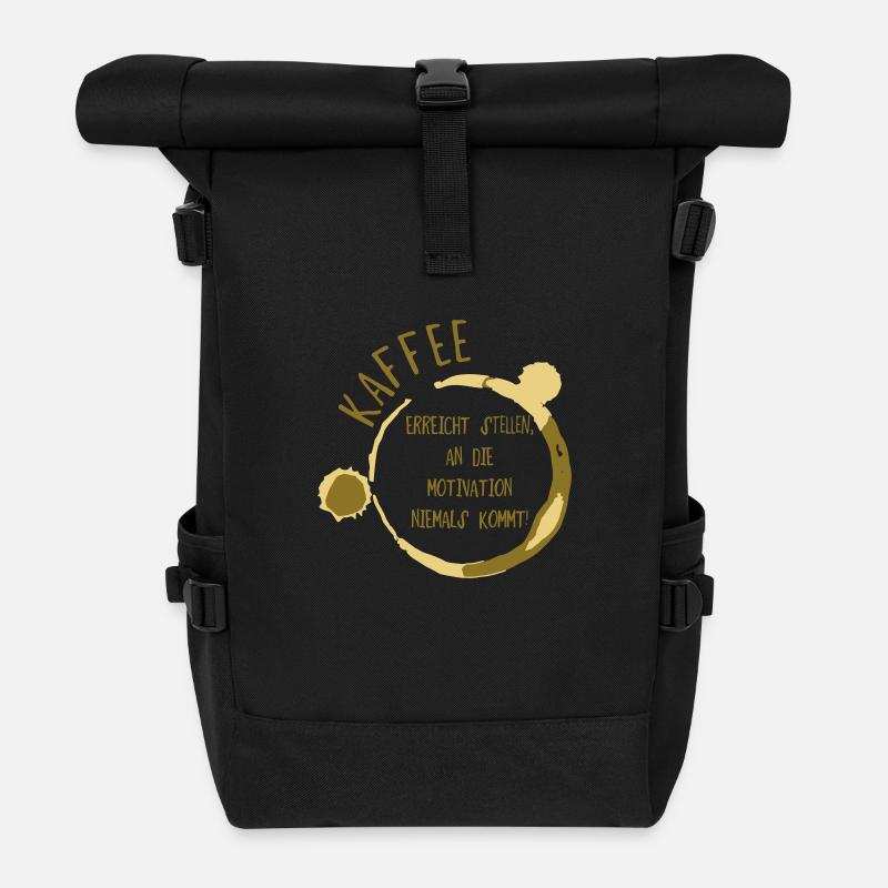 Kaffee Motivation - Rolltop Rucksack - Schwarz
