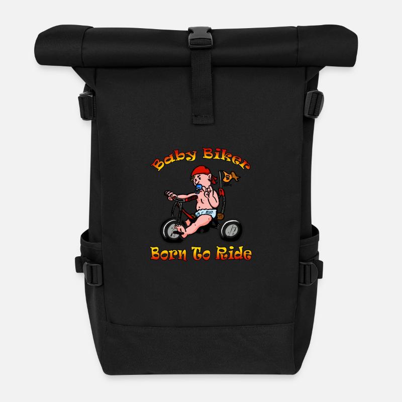 Baby Biker - Sac à dos roll top - noir