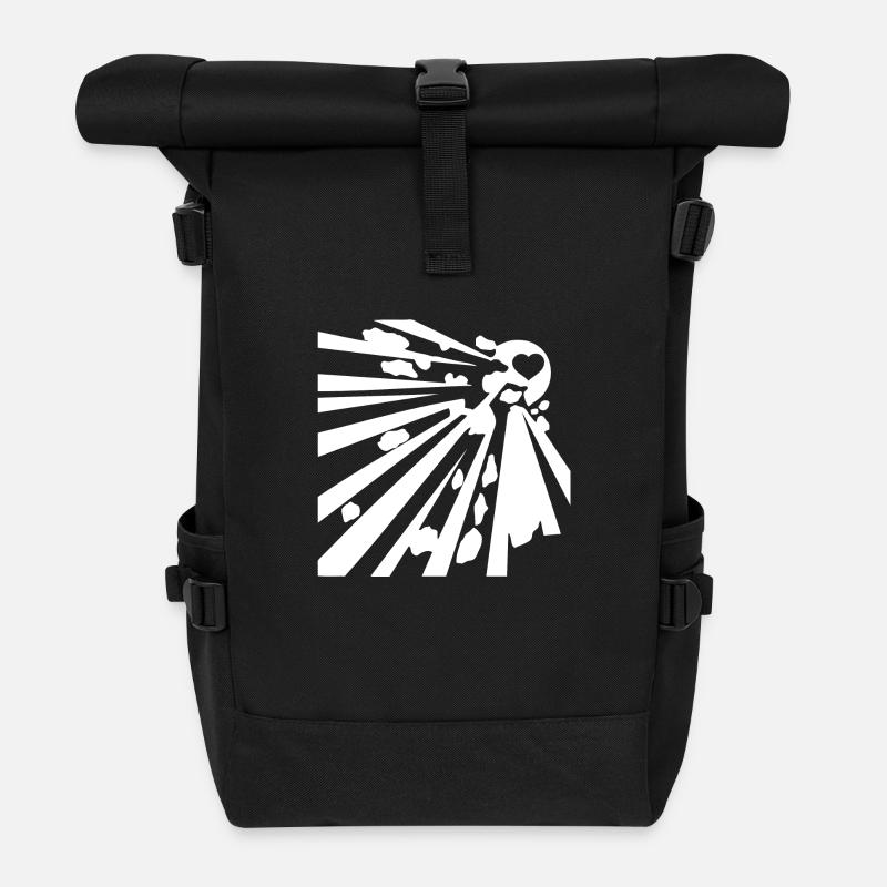 Explosive wite - Roll Top Backpack - black