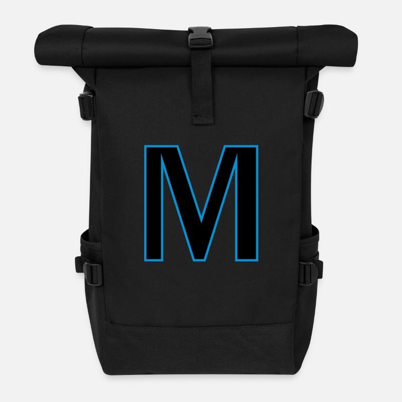 Buchstaben M Vektor - Rolltop Rucksack - Schwarz