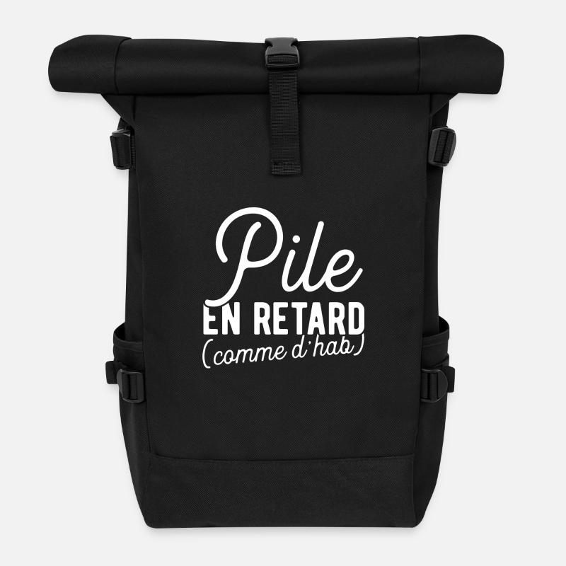 Pile en retard cadeau - Sac à dos roll top - noir