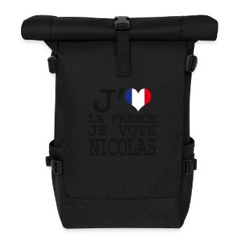 Ich liebe Frankreich Ich stimme Nicolas - Rolltop Rucksack - Schwarz - Vorne