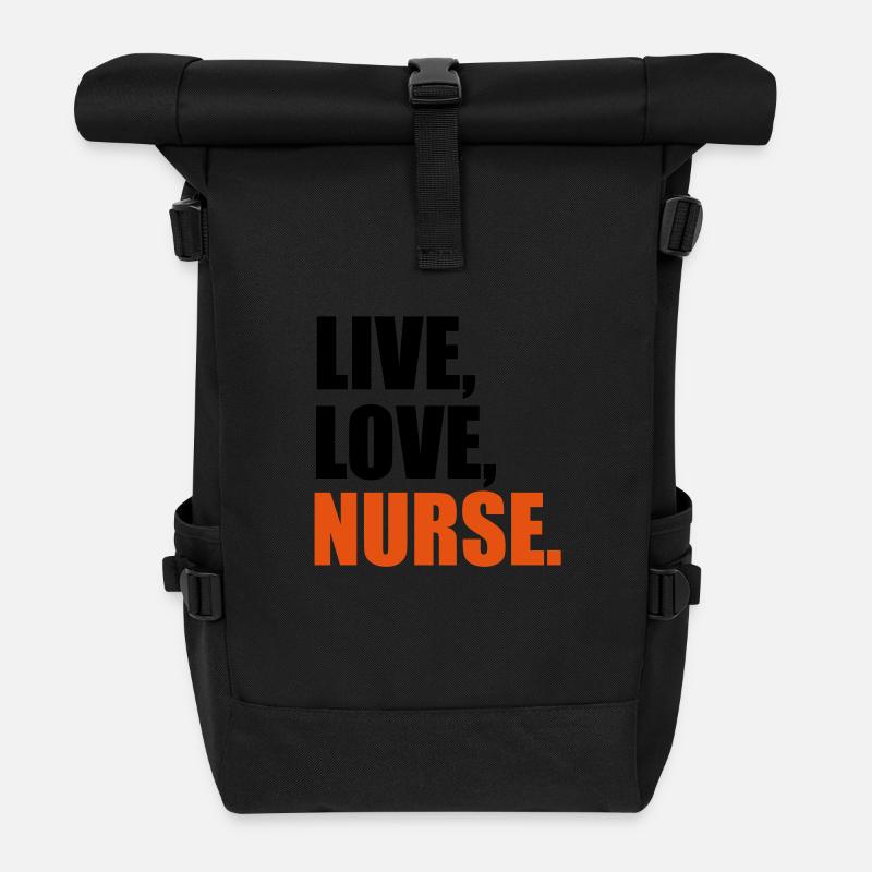 infirmière - Sac à dos roll top - noir