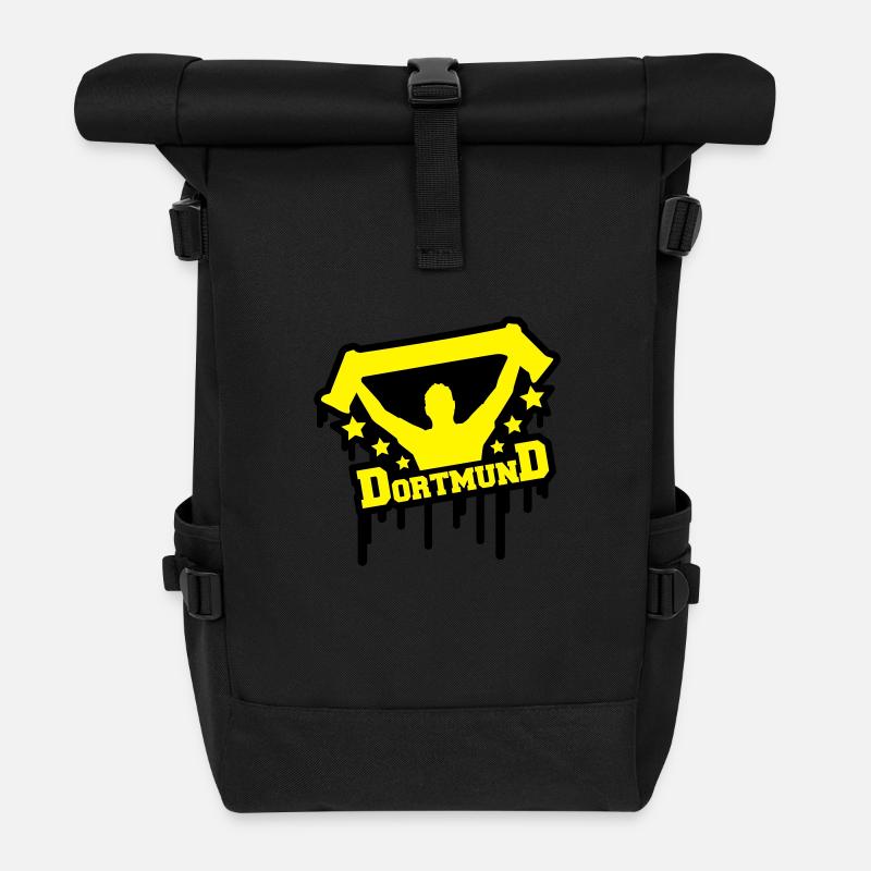 dortmund_fan_graffiti_r2 - Rolltop Rucksack - Schwarz