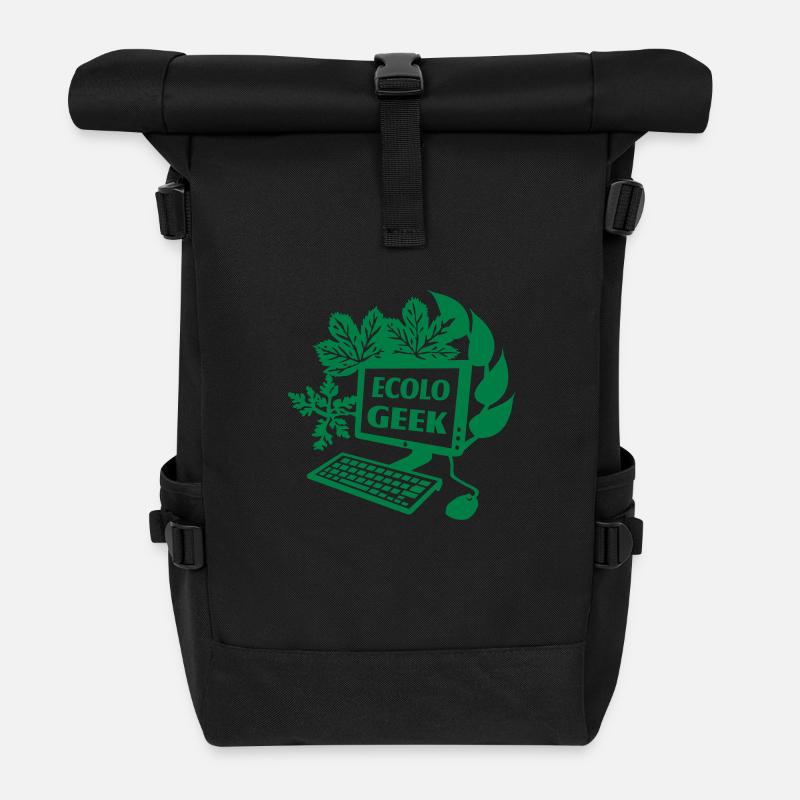 Eco Geek - Rolltop Rucksack - Schwarz