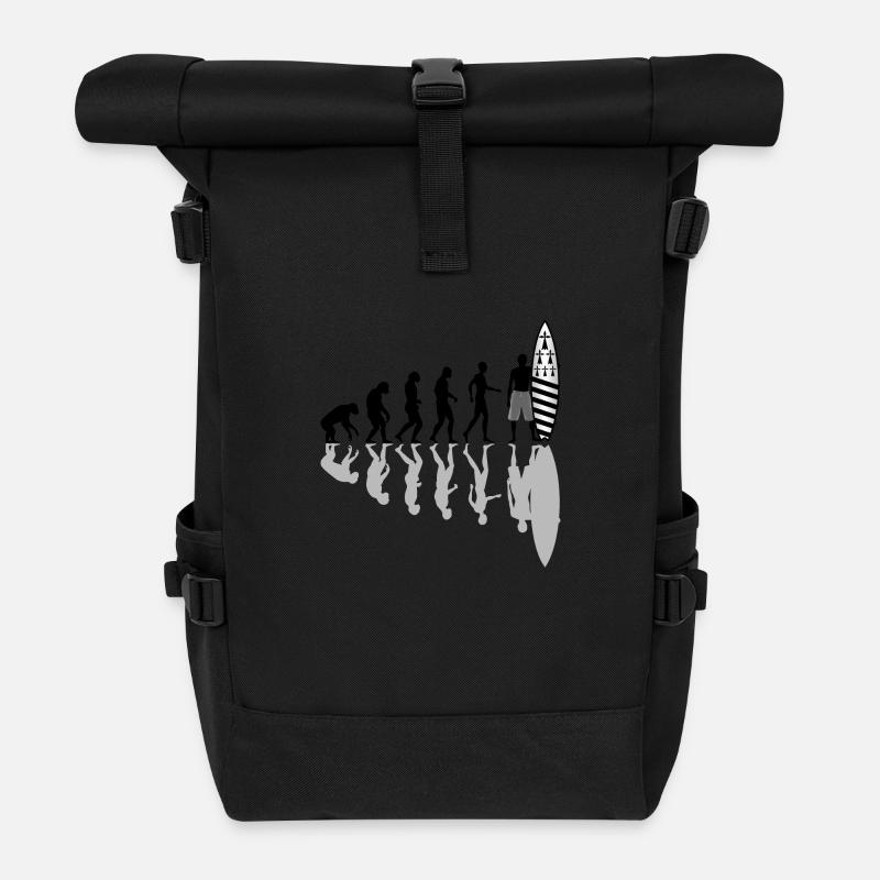 breizh Surfen 02 - Rolltop Rucksack - Schwarz