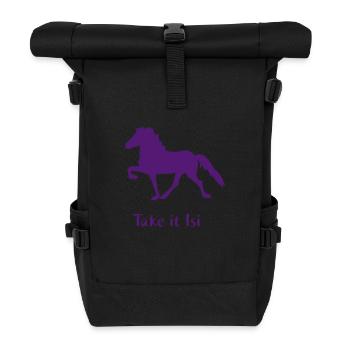 Islandpferd - Take it Isi - Rolltop Rucksack - Schwarz - Vorne