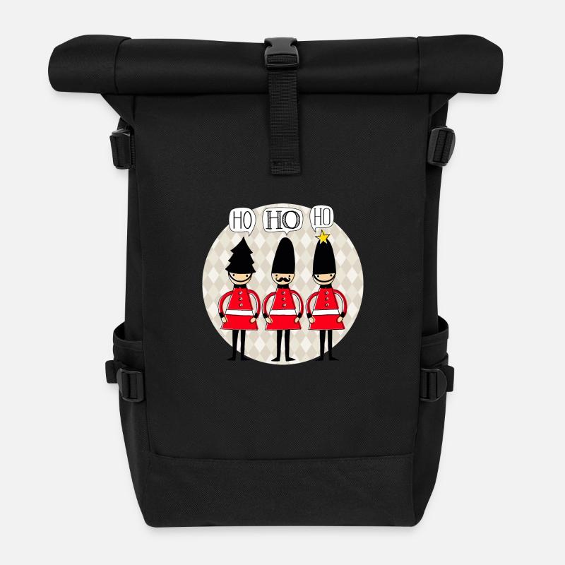 Xmas - Santa Claus - Santa Claus - Winter - DD - Roll Top Backpack - black