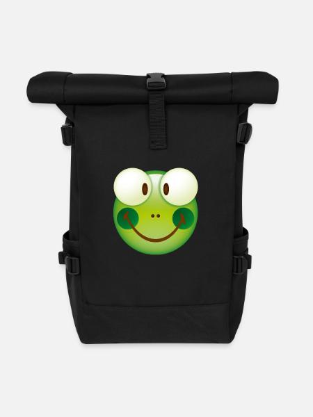 Smiley Frog - Rolltop Rucksack - Schwarz