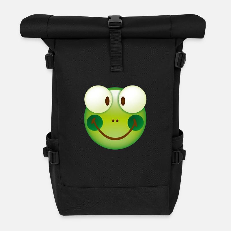 Smiley Frog - Rolltop Rucksack - Schwarz