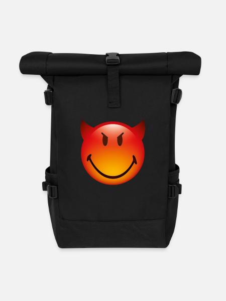Smiley Glossy Devil - Rolltop Rucksack - Schwarz