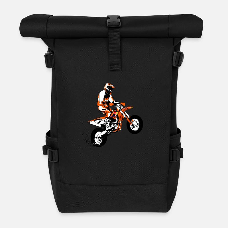 Supermoto Racer - Supermotard - Roll Top Backpack - black