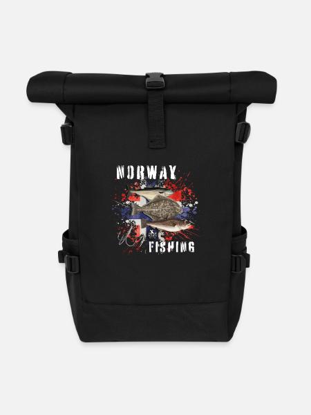 Norway Fishing - Norwegen Angeln - Rolltop Rucksack - Schwarz