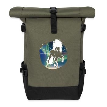 Northern Lights-Tölter white - Roll Top Backpack - olive/black - Front