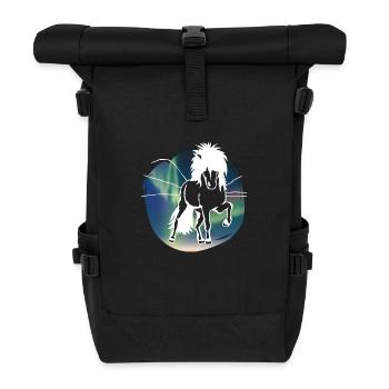 Polarlicht-Tölter white - Rolltop Rucksack - Schwarz - Vorne