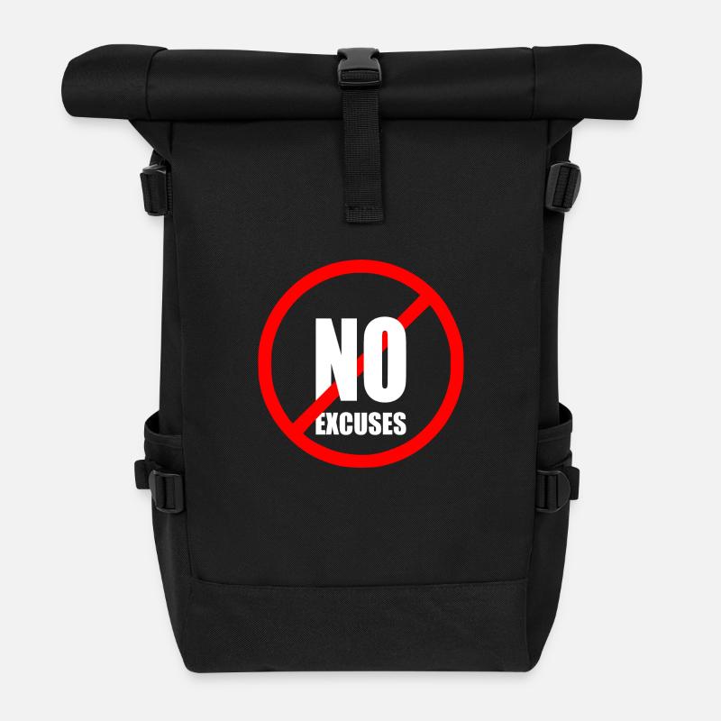 No excuses - Rolltop Rucksack - Schwarz