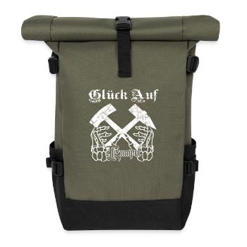 Bergbau Skullhand - Rolltop Rucksack - Olive/Schwarz - Vorne