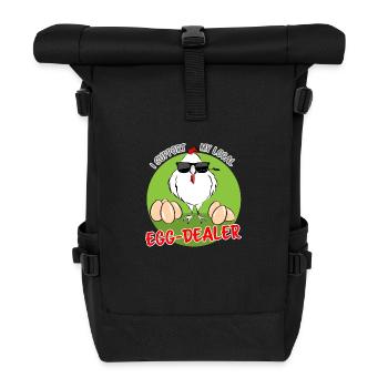 Je soutiens mon marchand d’œufs local grün - Sac à dos roll top - noir - Devant