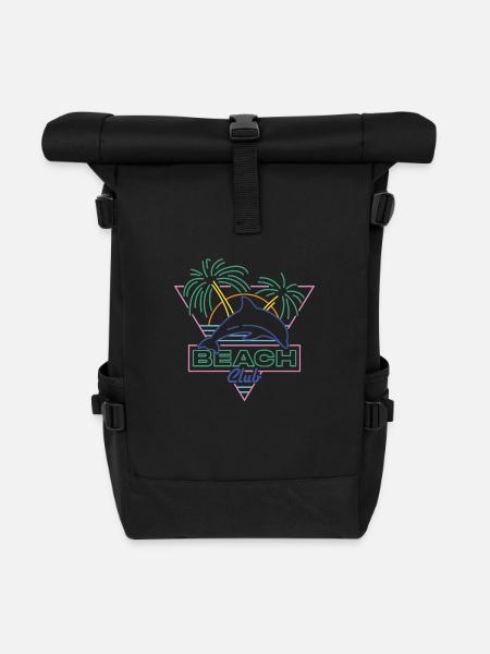 Beach Club - Roll Top Backpack - black