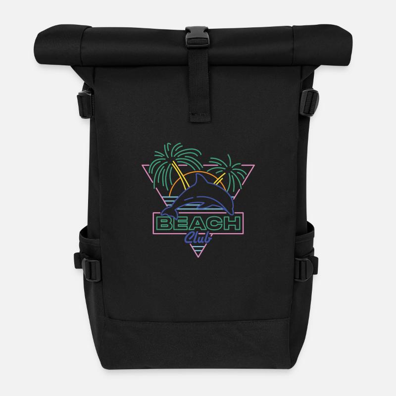 Beach Club - Rolltop Rucksack - Schwarz