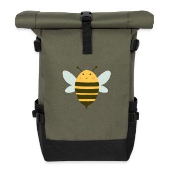 Abeille - Sac à dos roll top - olive/noir - Devant