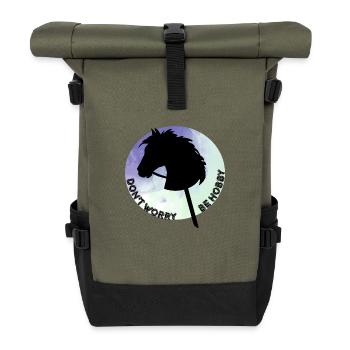 MACH DIR KEINE SORGEN, SEI HOBBY - Rolltop Rucksack - Olive/Schwarz - Vorne
