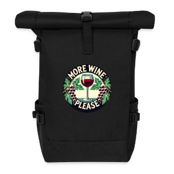 Plus de vin s’il vous plaît - Sac à dos roll top - noir - Devant