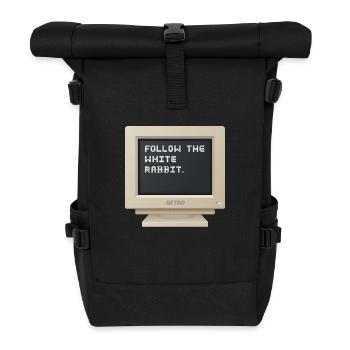 CRT Design - Follow the white rabbit - Sac à dos roll top - noir - Devant