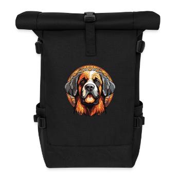 Chien de chasse Bernandiner - Sac à dos roll top - noir - Devant
