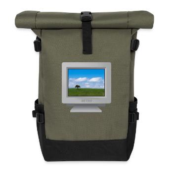 CRT - Hill Wallpaper - Roll Top Backpack - olive/black - Front