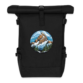 Mountains Mountains Landscape - Roll Top Backpack - black - Front