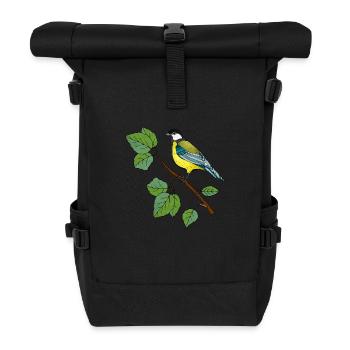 Colorful bird - Roll Top Backpack - black - Front