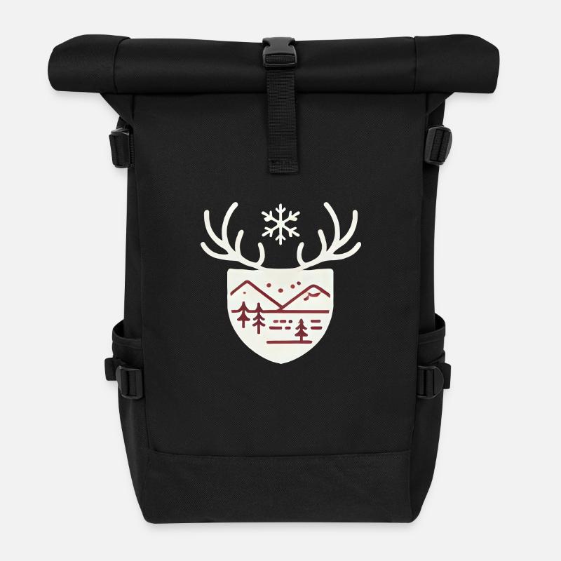 Schneeflocke - Rolltop Rucksack - Schwarz