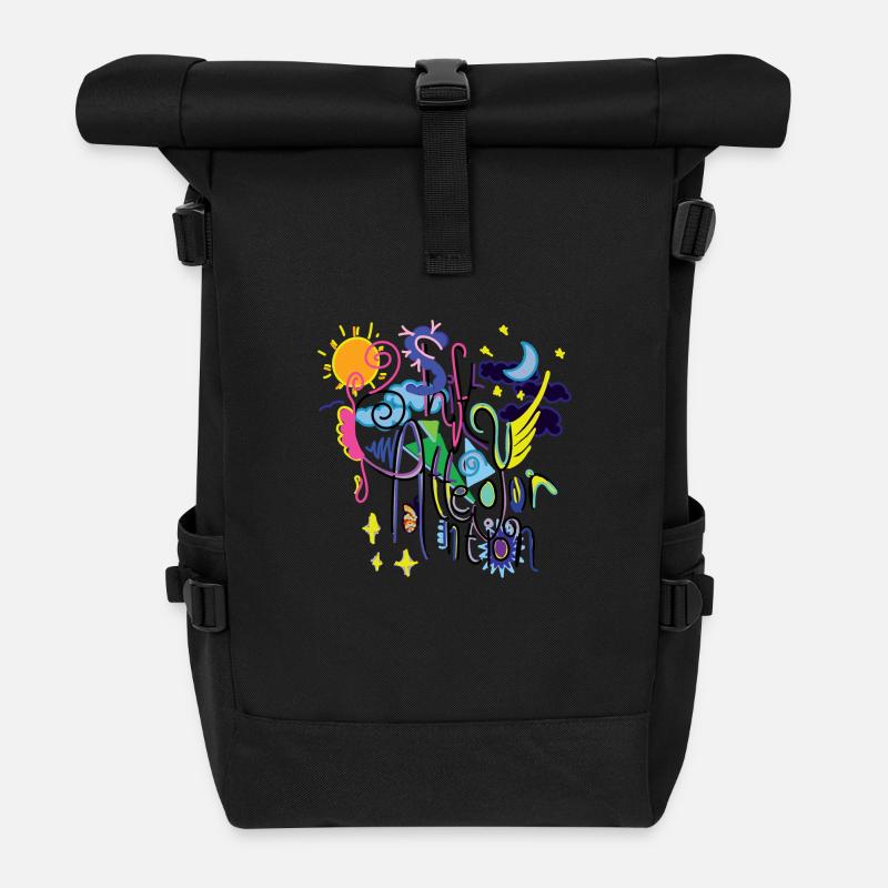 Verschieben Sie Ihre Aufmerksamkeit - Rolltop Rucksack - Schwarz