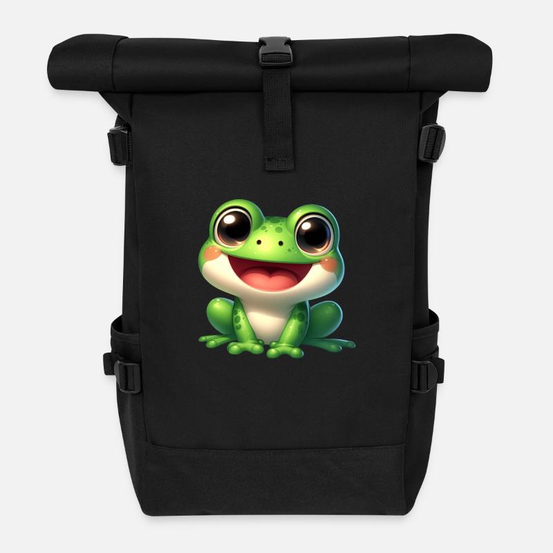 Frog / Frosch - Rolltop Rucksack - Schwarz