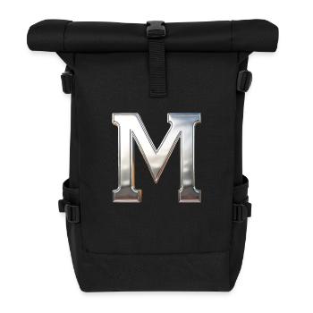 Chrome ,, M " Metallic - Roll Top Backpack - black - Front