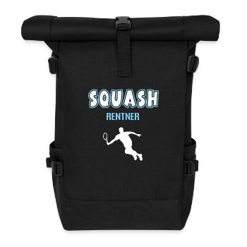 Squash Squashspieler Rentner Rente Ruhestand - Rolltop Rucksack - Schwarz - Vorne