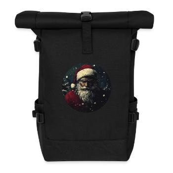 The Determined Santa Claus - Roll Top Backpack - black - Front