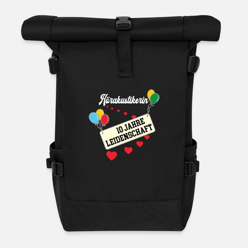 Hörakustikerin 10 jähriges Jubiläum Hörakustik 10. - Rolltop Rucksack - Schwarz