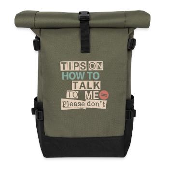 Silent and introverted - Roll Top Backpack - olive/black - Front