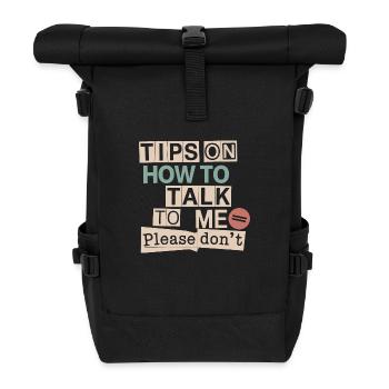 Silent and introverted - Roll Top Backpack - black - Front