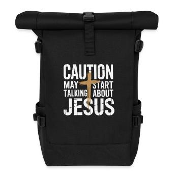 Lebe deinen Glauben sichtbar - Rolltop Rucksack - Schwarz - Vorne