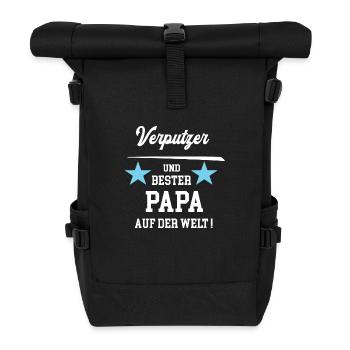 Verputzer Bester Papa Vatertag Geburtstag - Rolltop Rucksack - Schwarz - Vorne