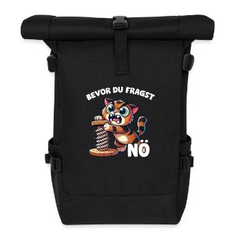 Bevor Du Fragst Nö Katze - Rolltop Rucksack - Schwarz - Vorne