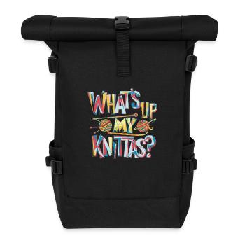 Message humoristique sur le tricot pour les femmes créatives - Sac à dos roll top - noir - Devant
