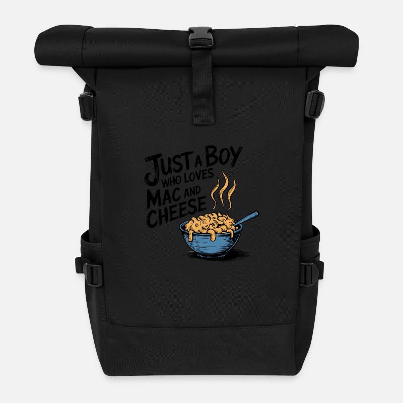 Liebe für Mac 'n' Cheese - Rolltop Rucksack - Schwarz