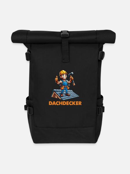 Dachdecker - Rolltop Rucksack - Schwarz