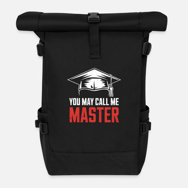 Humorvolles Design für Master-Absolvent*innen - Rolltop Rucksack - Schwarz