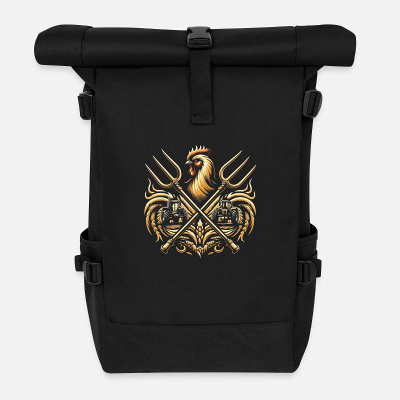Bauern Logo - Rolltop Rucksack - Schwarz